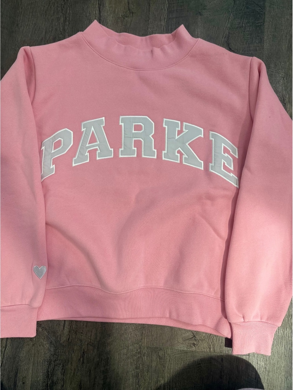 PARKE 2026 Valentine’s Heart Varsity Mockneck – Peony – SOLD OUT Limited Edition